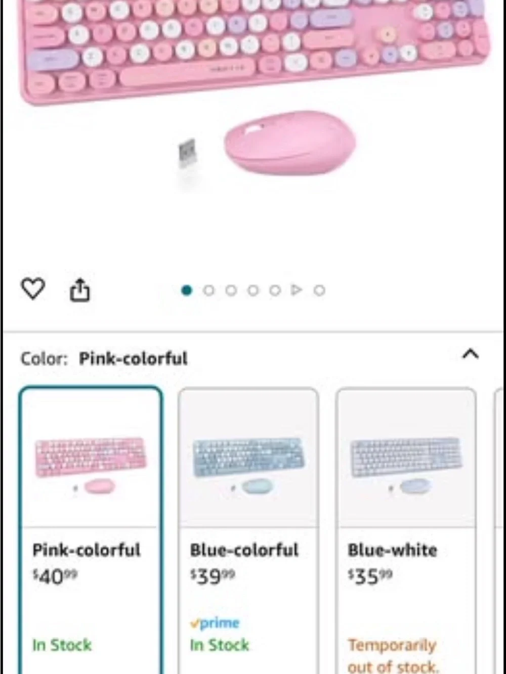 Pink Wireless Keyboard - Teal